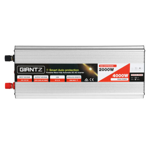 Giantz Power Inverter 2000W or 4000W Pure Sine Wave 12V-240V Camping Boat Caravan - Image 3