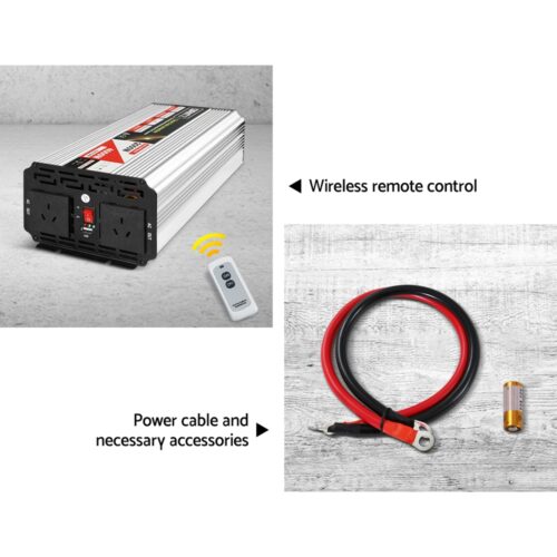 Giantz Power Inverter 2000W or 4000W Pure Sine Wave 12V-240V Camping Boat Caravan - Image 7