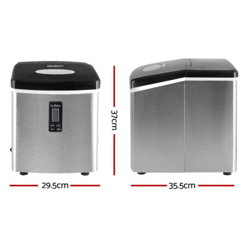 Devanti 15kg Ice Maker Machine Silver - Image 2