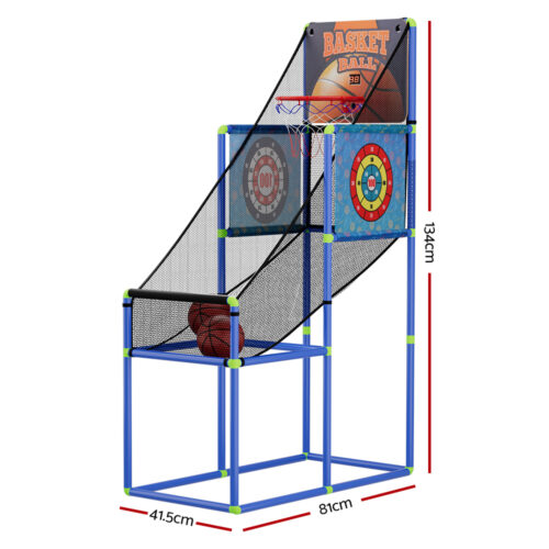 Basketball Arcade Game Electronic Scorer 3 Games Adjustable Kids Blue - Image 2