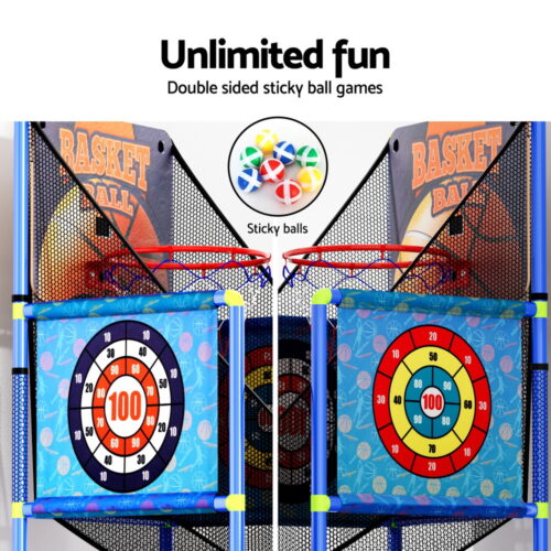 Basketball Arcade Game Electronic Scorer 3 Games Adjustable Kids Blue - Image 6