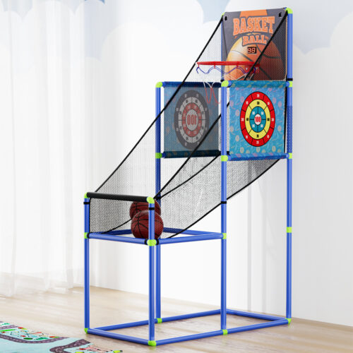 Basketball Arcade Game Electronic Scorer 3 Games Adjustable Kids Blue - Image 7