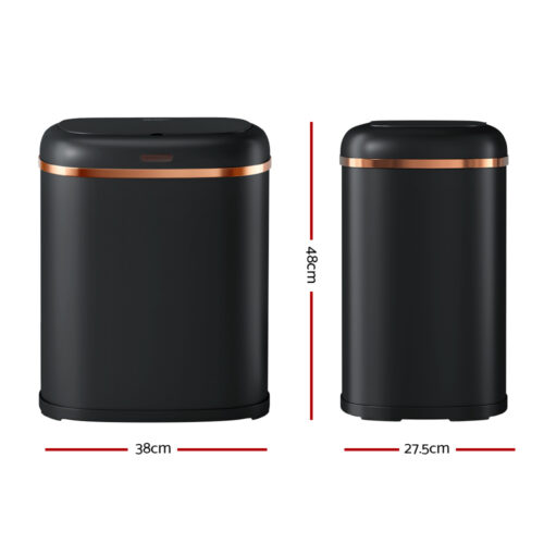 Devanti 38L Motion Sensor Bin Rubbish Automatic Black - Image 2