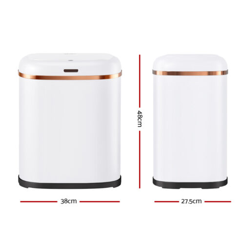 Devanti 38L Motion Sensor Bin Rubbish Automatic White - Image 2
