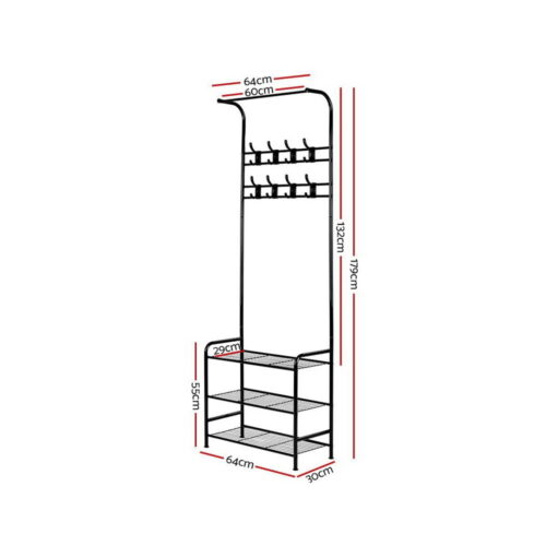 Artiss Clothes Rack Airer Coat Stand 179cm Hanger Rail Closet - Image 4