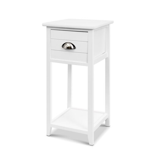 Artiss Bedside Table Vintage - THYME White - Image 8