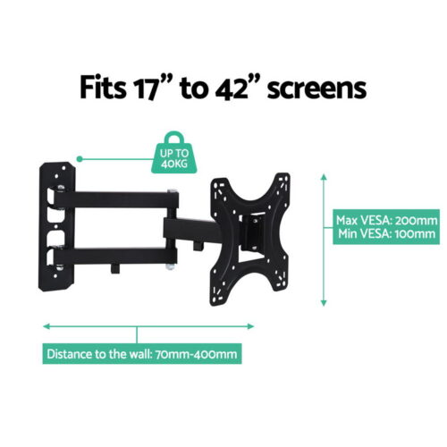 Artiss TV Wall Mount Bracket for 17"-42" LED LCD TVs Full Motion Strong Arms - Image 6