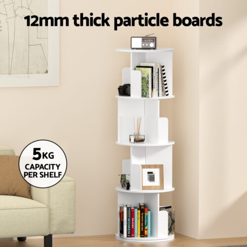 Artiss Bookshelf 4 Tiers EDIE White - Image 7
