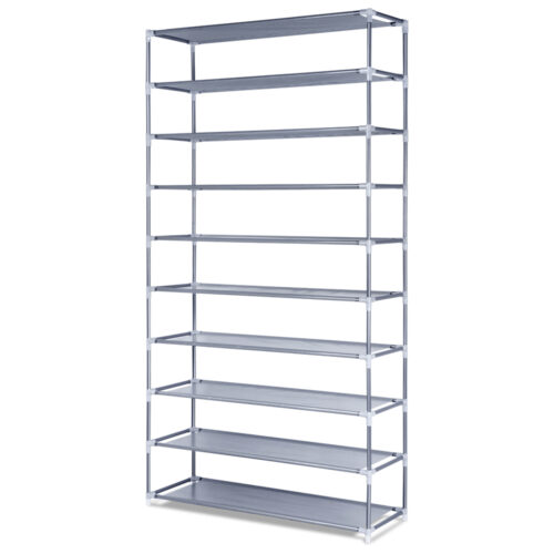 Artiss Shoe Rack Cabinet Stackable 10-Tier Grey - Image 3