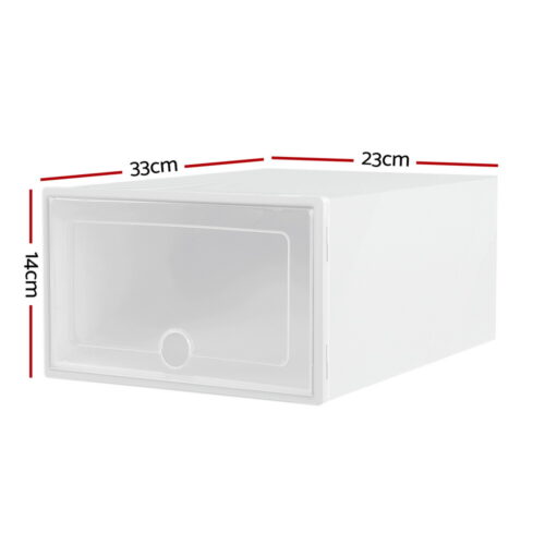 Artiss Shoe Box Rack DIY Set of 24 Stackable White Abel - Image 4