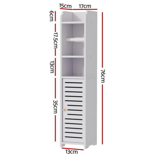 Artiss Bathroom Cabinet Toilet Roll Holder Tissue Organizer 3 Tier Floor Cabinet - Image 4