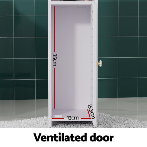 Artiss Bathroom Cabinet Toilet Roll Holder Tissue Organizer 3 Tier Floor Cabinet - Image 7