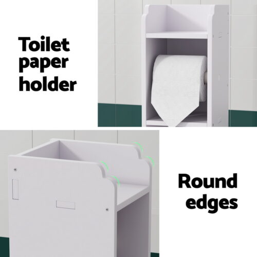 Artiss Bathroom Cabinet Toilet Roll Holder Tissue Organizer 3 Tier Floor Cabinet - Image 8