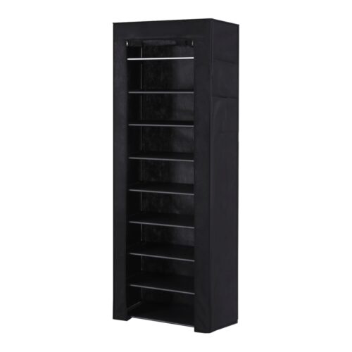 Artiss Shoe Rack Cabinet Removable Cover 10 tier Black - Image 3