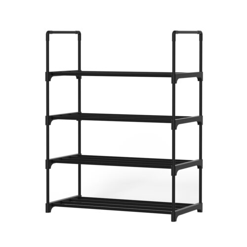 Artiss Shoe Rack Cabinet Stackable 4-tier 12 Pairs Black - Image 3