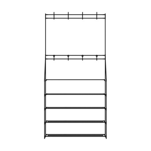 Artiss Shoe Rack Hall Tree 16 Pairs Black - Image 5