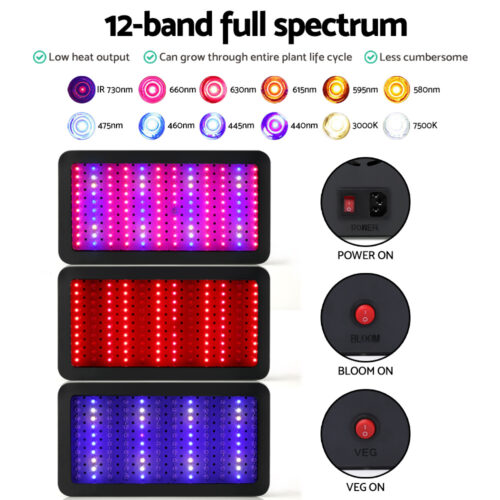 Green Fingers 1200W Grow Light LED Full Spectrum Indoor Plant All Stage Growth - Image 5