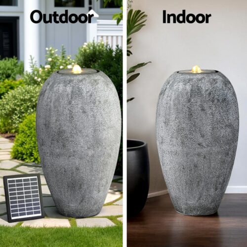 Gardeon Solar Fountain Water Feature Outdoor Fountain LED Lights Beige - Image 4