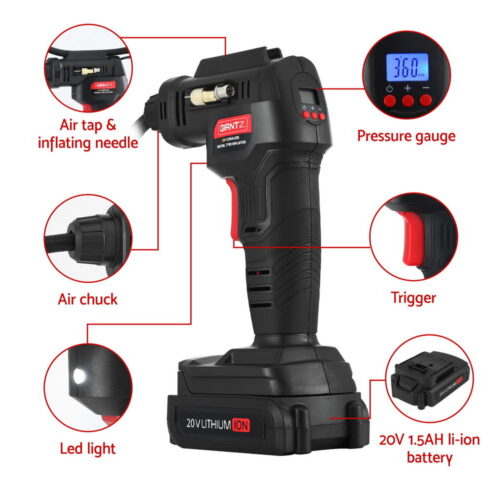 Giantz 20V Air Compressor 120PSI Electric Portable Air Inflator LED Light - Image 4