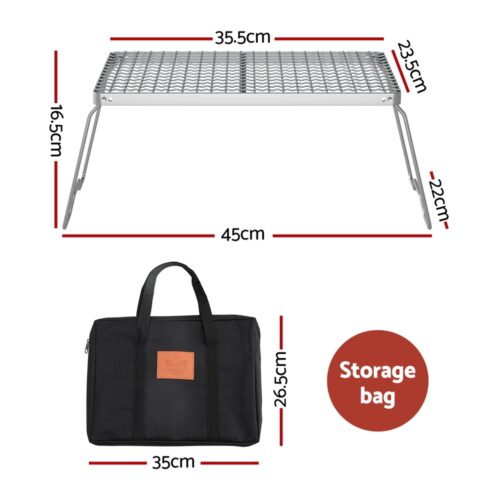Grillz Portable BBQ Grill Charcoal Smoker Foldable Camping Outdoor - Image 2