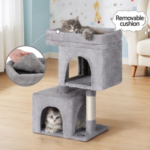 i.Pet Cat Tree 67cm Tower Scratching Post Trees Scratcher Condo House Light Grey - Image 5