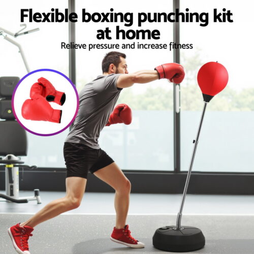Everfit Adult Punching Bag Stand 150cm Adjustable Freestanding with Gloves and Pump - Image 4