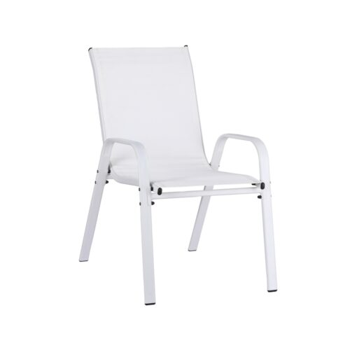 Gardeon 2PC Outdoor Dining Chairs Stackable Lounge Chair Patio Furniture White - Image 3