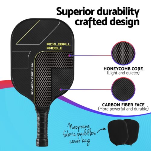 Everfit 2PCS Pickleball Paddles Set Outdoor Pickle Balls Rackets with Cover Bag Training - Image 5