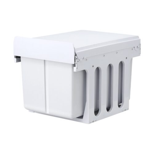 Cefito Pull Out Bin Kitchen Triple Slide Garbage Rubbish Bins Basket White 31L - Image 3