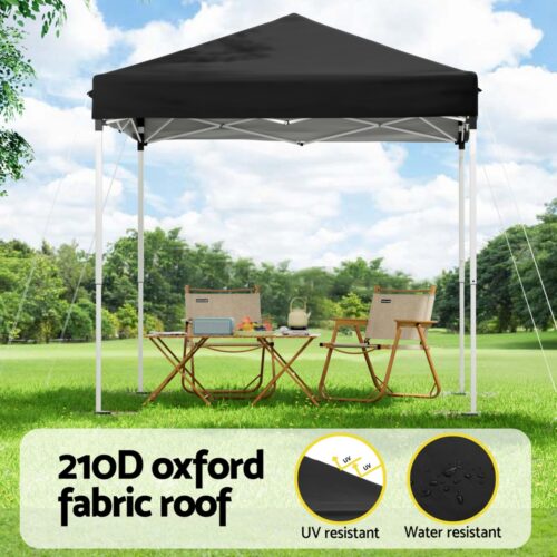 Instahut Gazebo 2x2m Outdoor Patio Garden Marquee Shade Black - Image 4
