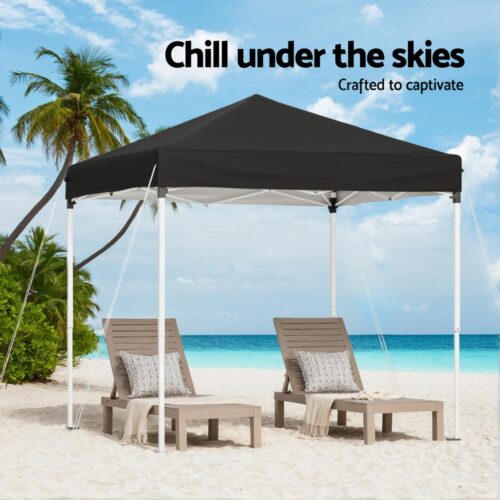 Instahut Gazebo 2x2m Outdoor Patio Garden Marquee Shade Black - Image 5