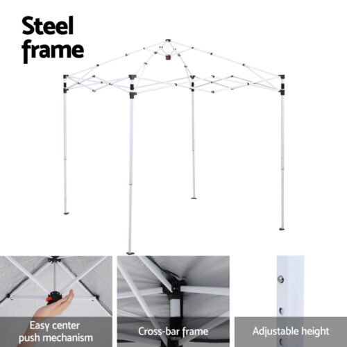 Instahut Gazebo 2x2m Outdoor Patio Garden Marquee Shade Black - Image 6