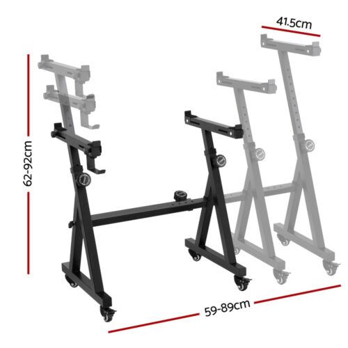 Alpha Heavy Duty Adjustable Piano Stand with Lockable Wheels Z-Stand Black - Image 2