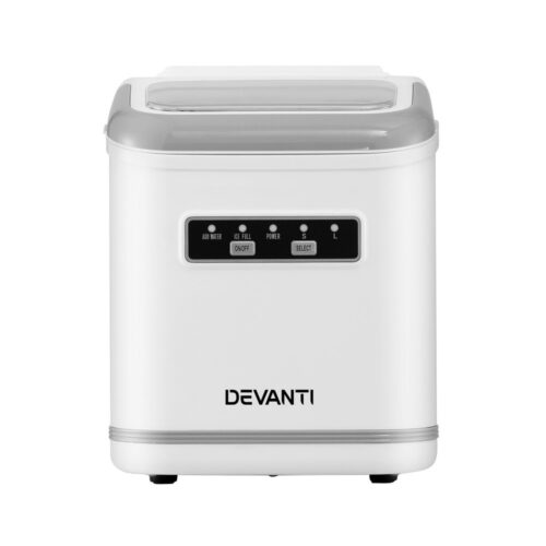 Devanti Ice Maker Machine Portable 12kg Countertop w/Self Cleaning 1.3L White - Image 3