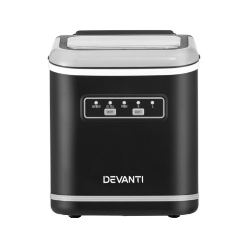 Devanti Ice Maker Machine Portable 12kg Countertop w/Self Cleaning 1.3L Black - Image 3