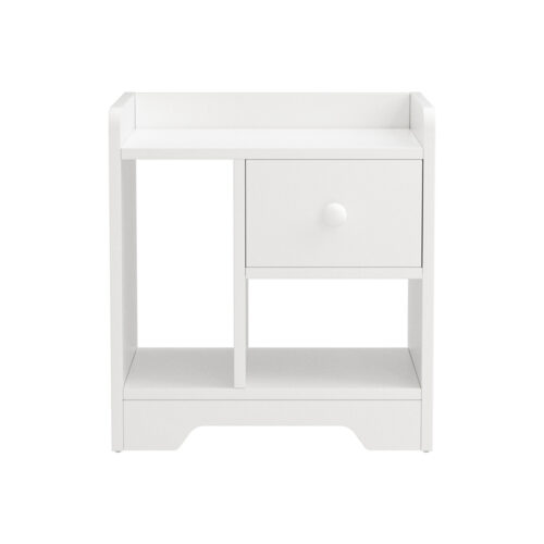 Artiss Bedside Table Drawer Nightstand Side End Table Storage Open Shelf White - Image 3