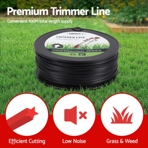 Giantz 100M Whipper Snipper Trimmer Line 3.0mm Star Nylon String Cord Black - Image 4