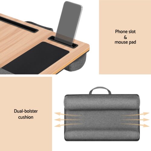 Artiss Lap Desk Laptop Desks Portable w/ Wrist-rest Phone Slot Mouse Pad 55CM - Image 6