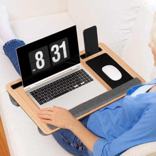 Artiss Lap Desk Laptop Desks Portable w/ Wrist-rest Phone Slot Mouse Pad 55CM - Image 7
