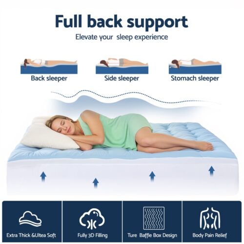 Giselle 5cm Mattress Topper Pillowtop toppers Double-Sided Single - Image 4