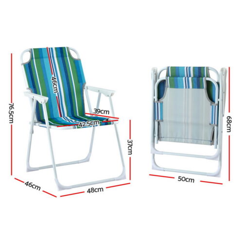Gardeon Outdoor Chairs Folding Camping Chair Steel Portable Patio Furniture - Image 2