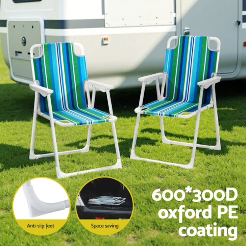 Gardeon Outdoor Chairs Folding Camping Chair Steel Portable Patio Furniture - Image 6