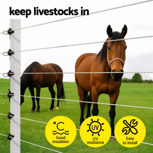 Giantz Electric Fence Insulators 200pcs Pinlock Black - Image 4