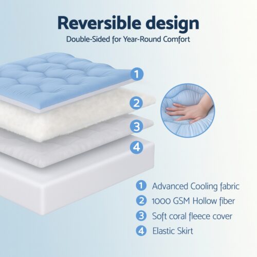 Giselle 5cm Mattress Topper Pillowtop toppers Double-Sided King - Image 5