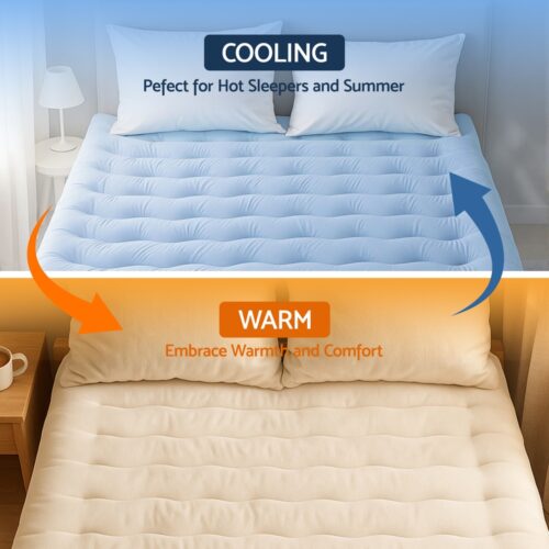 Giselle 5cm Mattress Topper Pillowtop toppers Double-Sided King - Image 6