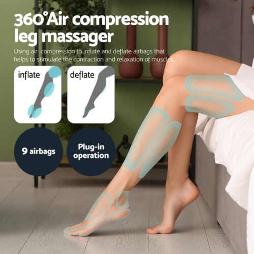 Livemor Foot Massager Leg Knee Massager with Air Compression 3 Massage Modes Heating - Image 4