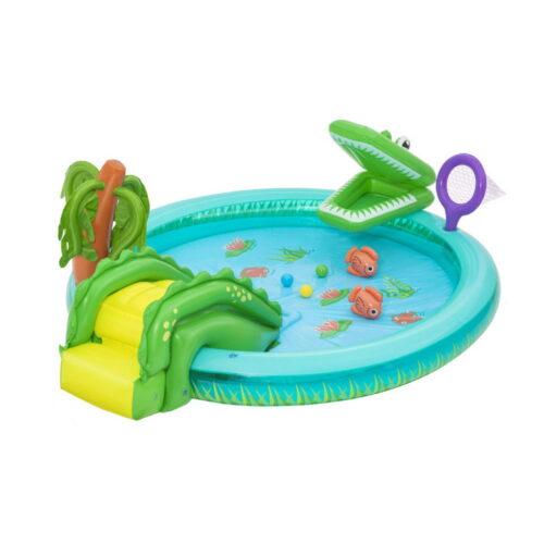 Bestway Kids Inflatable Splash Play Pool with Slide Ball Crocodile Fishing Net - Image 3