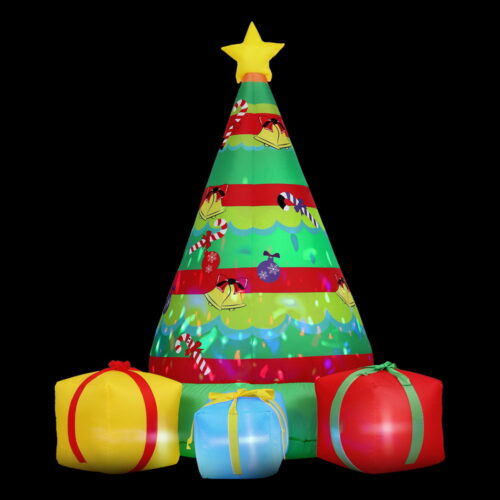 Jingle Jollys Christmas Inflatable Gift Tree 2.2M Height Flashing Light Decorations Illuminated - Image 3