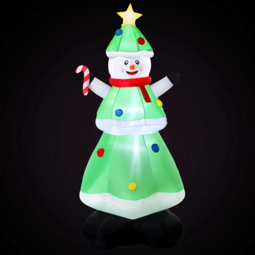 Jingle Jollys Christmas Inflatable Snowman Tree 2.75M Height LED Decorations Illuminated - Image 2