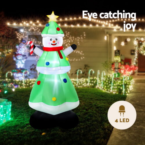 Jingle Jollys Christmas Inflatable Snowman Tree 2.75M Height LED Decorations Illuminated - Image 4